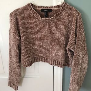 Forever 21 soft cropped pink sweater